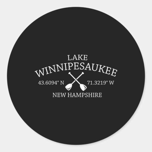 Lake Winnipesaukee Ronde Sticker (Voorkant)