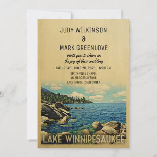 Lake Winnipesaukee Wedding Invitation Vintage Kaart