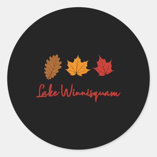 Lake Winnisquam Fall Foliage Autumn Leaf Ing Oak M Ronde Sticker (Voorkant)