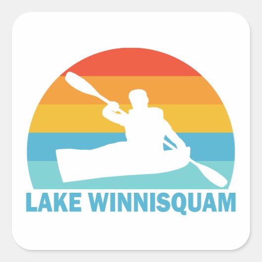 Lake Winnisquam Kayak van New Hampshire Vierkante Sticker (Voorkant)