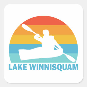 Lake Winnisquam Kayak van New Hampshire Vierkante Sticker
