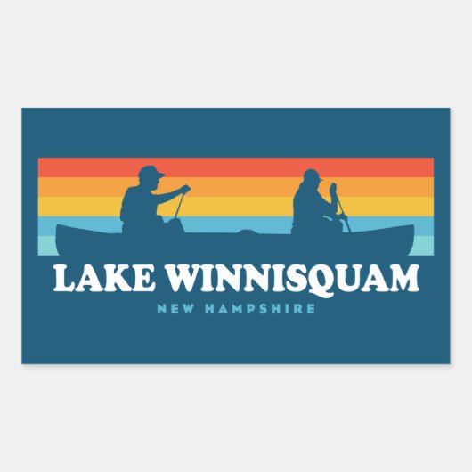 Lake Winnisquam New Hampshire Canoe Rechthoekige Sticker (Voorkant)