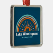 Lake Winnisquam New Hampshire Rainbow Metalen Ornament (Rechts)