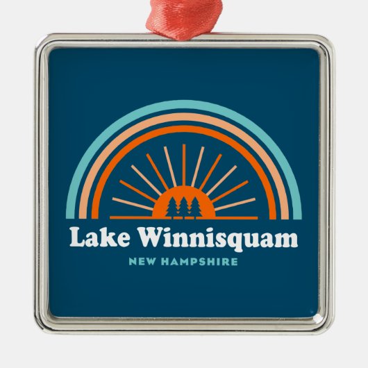 Lake Winnisquam New Hampshire Rainbow Metalen Ornament (Voorkant)