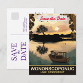 Lake Wononscopomuc Connecticut Trouw Uitnodiging (Voorkant / Achterkant)