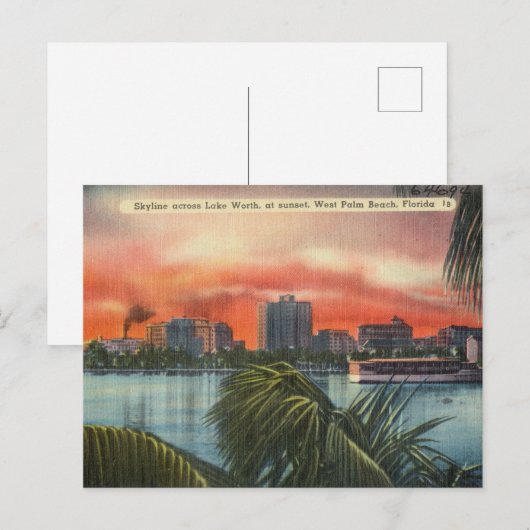 Lake Worth at the Sunset, West Palm Beach, Florida Briefkaart (Voorkant / Achterkant)