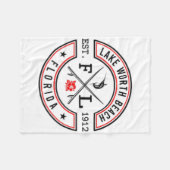 Lake Worth Beach Florida Fl Retro Surfer Beach Fro Fleece Deken (Voorkant (Horizontaal))