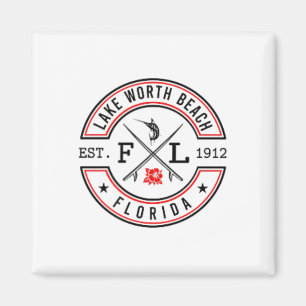 Lake Worth Beach Florida Fl Retro Surfer Strand Fr Magneet