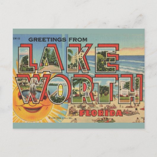 Lake Worth Florida Groeten Briefkaart (Voorkant)