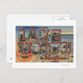 Lake Worth, Florida - Large Letter Scenes Briefkaart (Voorkant / Achterkant)