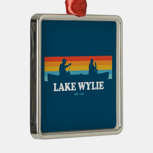 Lake Wylie North Carolina South Carolina Canoe Metalen Ornament (Rechts)