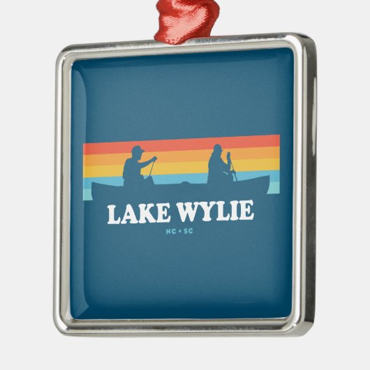 Lake Wylie North Carolina South Carolina Canoe Metalen Ornament (Links)