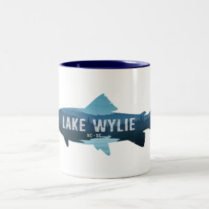 Lake Wylie North Carolina South Carolina Vissen Tweekleurige Koffiemok