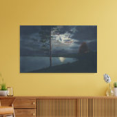 Lake Yellowstone, WYView of Lake by Moonlight Canvas Afdruk (Insitu (Woonkamer))