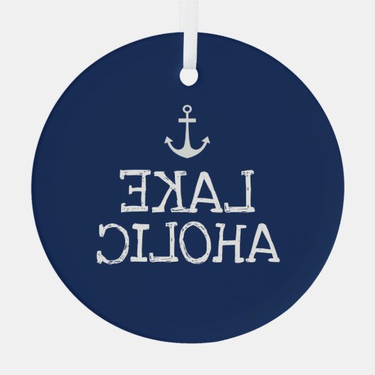 Lakeaholic Funny Lake House Ornament (Achterkant)