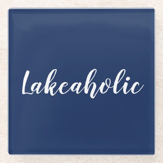 Lakeaholic | Onderzetters van Navy Glass (Voorkant)