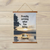 Lakefront die trots dient wat je met balk brengt hangend wandkleed