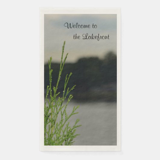 Lakefront Lake Uitzicht Gray Paper Guest Towels Servet (Voorkant)