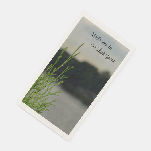 Lakefront Lake Uitzicht Gray Paper Guest Towels Servet (Hoek)