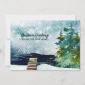 Lakefront Pine Trees Sneeuwlucht Nieuw adres Aankondiging (Voorkant)