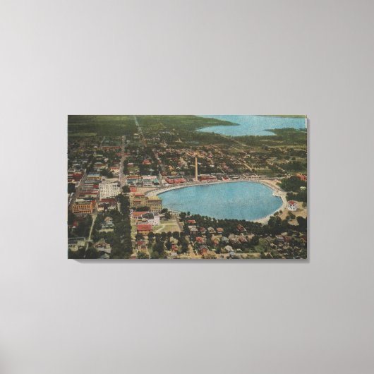 Lakeland, Florida - Aerial City Uitzicht Showing Canvas Afdruk (Voorkant)