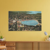 Lakeland, Florida - Aerial City Uitzicht Showing Canvas Afdruk (Insitu (Woonkamer))