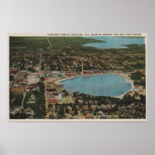 Lakeland, Florida - Aerial City Uitzicht Showing Poster