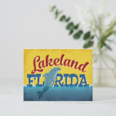 Lakeland Florida Dolphin Retro Vintage Travel Briefkaart (Staand voorkant)