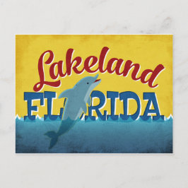 Lakeland Florida Dolphin Retro Vintage Travel Briefkaart