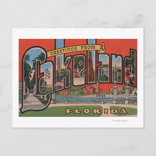 Lakeland, Florida - Grote lettertjes Briefkaart (Voorkant)
