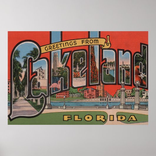 Lakeland, Florida - Grote lettertjes Poster (Voorkant)