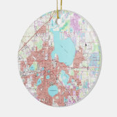 Lakeland Florida Map (1975) Keramisch Ornament (Links)
