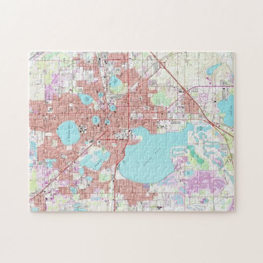 Lakeland Florida Map (1975) Legpuzzel (Horizontaal)