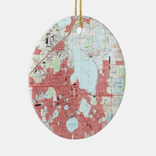 Lakeland Florida Map (1994) Keramisch Ornament (Rechts)