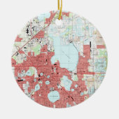 Lakeland Florida Map (1994) Keramisch Ornament (Voorkant)