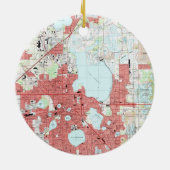Lakeland Florida Map (1994) Keramisch Ornament (Achterkant)