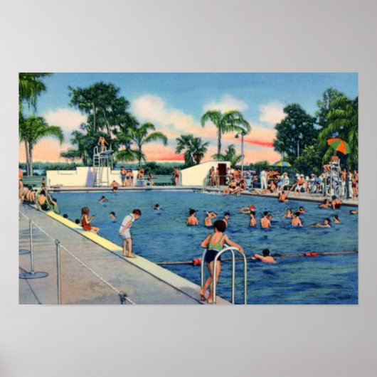 Lakeland Florida Municipal Swimming Pool Poster (Voorkant)