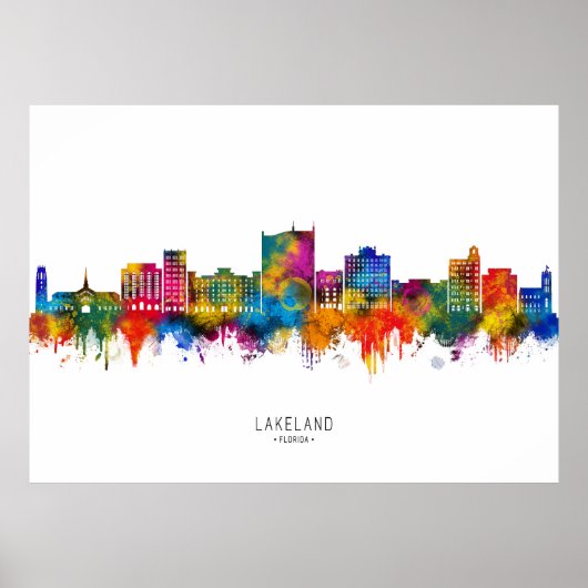 Lakeland Florida Silhouet Poster (Voorkant)
