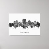 Lakeland Florida Skyline BW Canvas Afdruk (Voorkant)