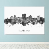 Lakeland Florida Skyline BW Canvas Afdruk (Insitu (Houten vloer))