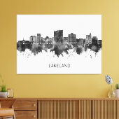 Lakeland Florida Skyline BW Canvas Afdruk (Insitu (Woonkamer))