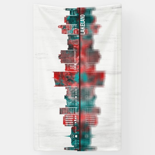 Lakeland Florida Skyline Spandoek (Verticaal)