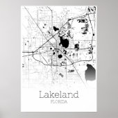 Lakeland Map - Florida - City Map Poster (Voorkant)