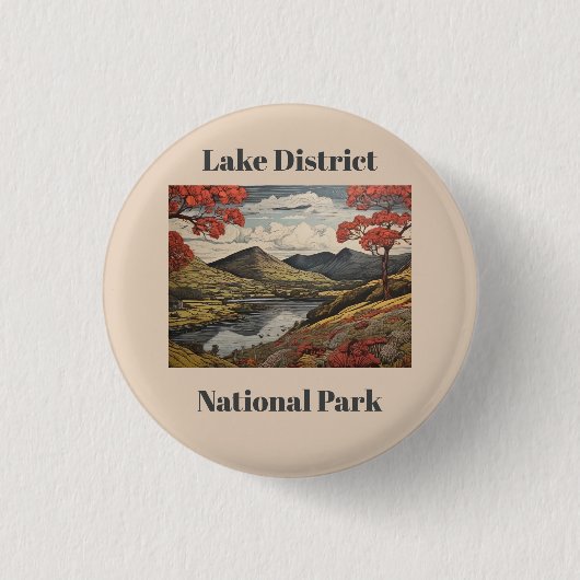 Lakeland Scene Gepersonaliseerd Ronde Button 3,2 Cm (Voorkant)