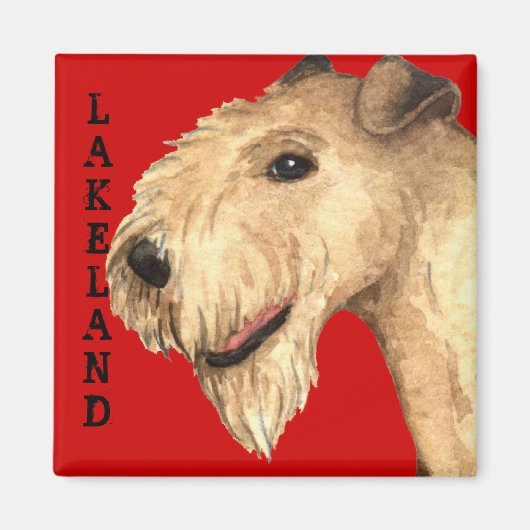 Lakeland Terrier Color Block Magneet (Voorkant)