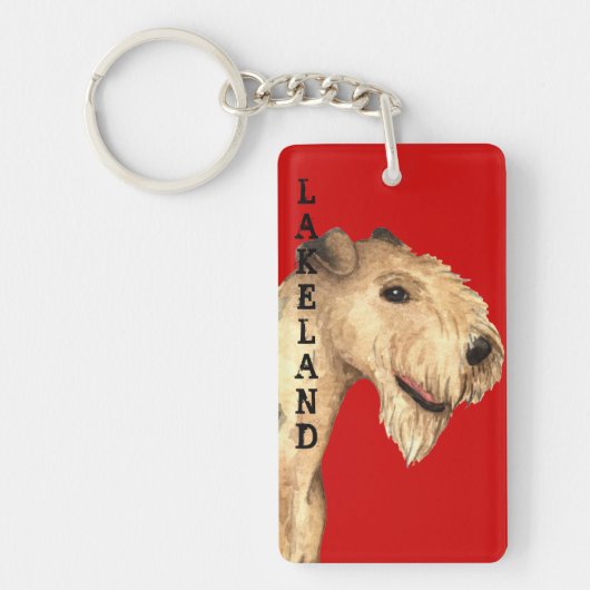 Lakeland Terrier Color Block Sleutelhanger (Voorkant)