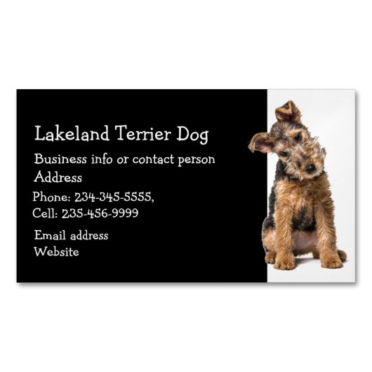Lakeland Terrier Dog Breeder Pet Sitter Magnetisch Visitekaartje (Voorkant)