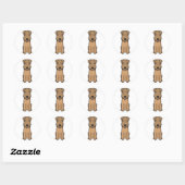 Lakeland Terrier Dog Cartoon Ronde Sticker (Vel)