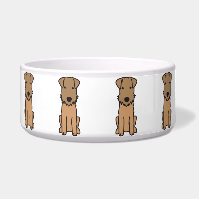 Lakeland Terrier Dog Cartoon Voerbakje (Voorkant)