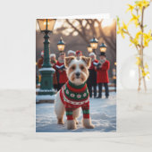 Lakeland Terrier Dog Christmas Wenskaart Kaart (Gele Bloem)